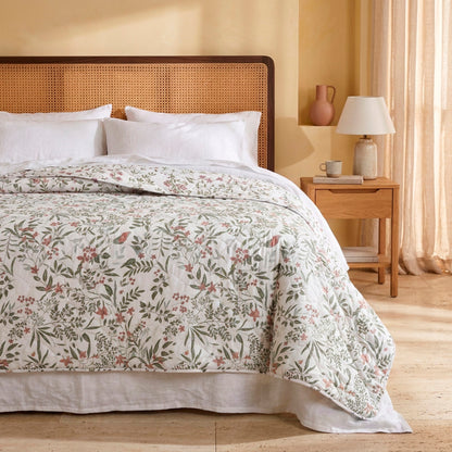 Bedspread cotton satin - Brin de campagne Beige - 220 x 250 cm