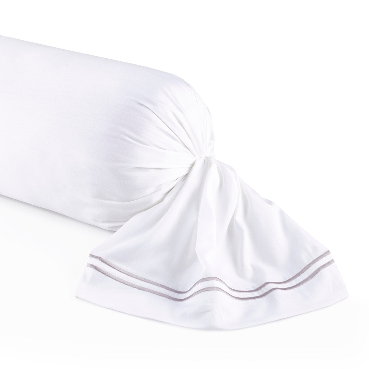 Bolster case - 100% cotton sateen TC200 - Nîmes - grey / white