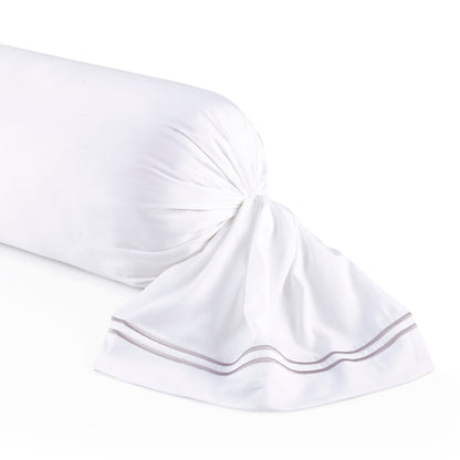 Bolster case - 100% cotton sateen TC200 - Nîmes - grey / white