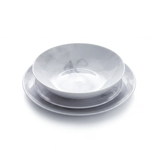 18-piece dinnerware set - White Marble - Made in France Default Title
