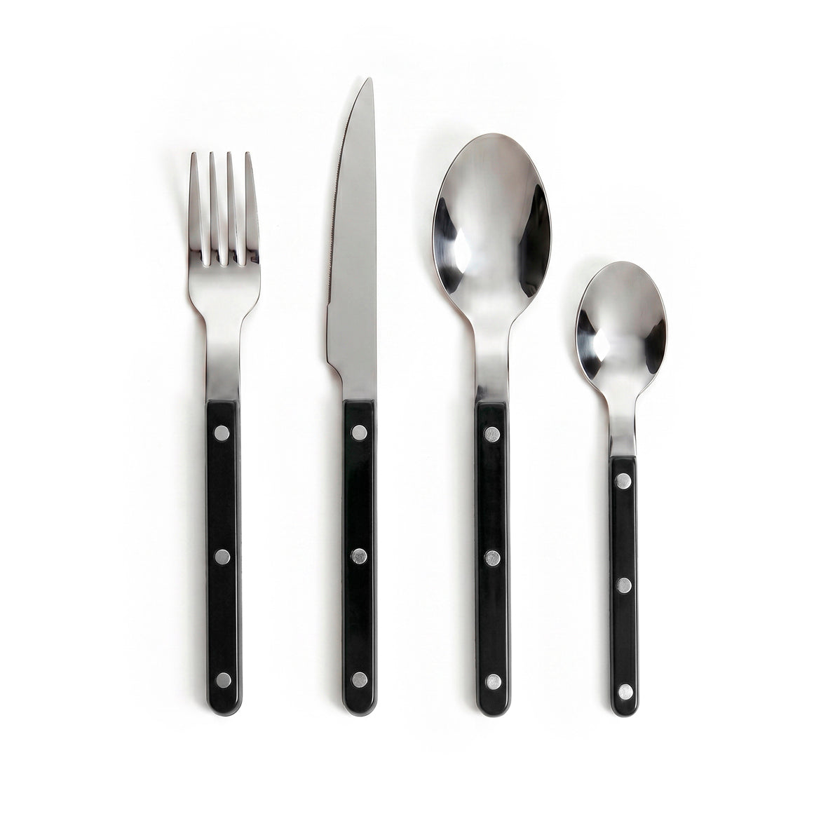 Cutlery box in stainless steel - Remi - Black - 48 pieces
