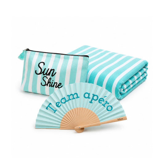 Set beach towel + pouch + fan Gabrielle