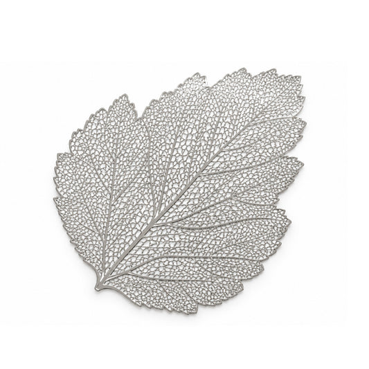 PVC placemat with leaf pattern - Silver Default Title