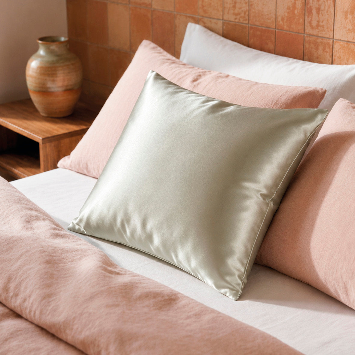 Pillowcase silk - Nuit de soie Sage green