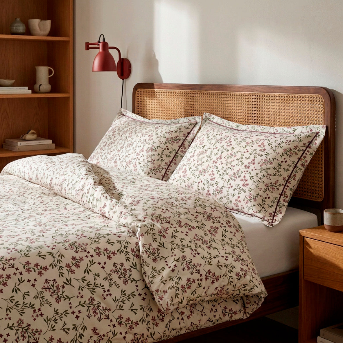 Duvet cover + pillowcase cotton satin - Brin de campagne Beige