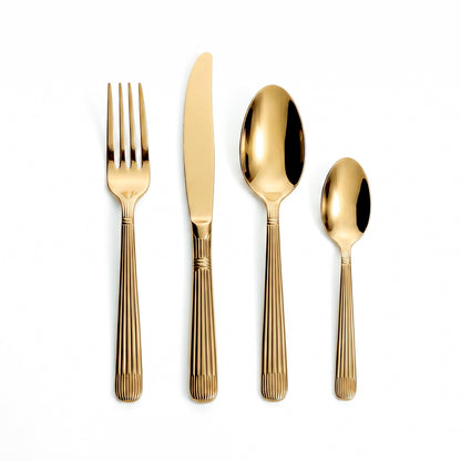 Cutlery box in stainless steel - Royale - gold -24 pieces