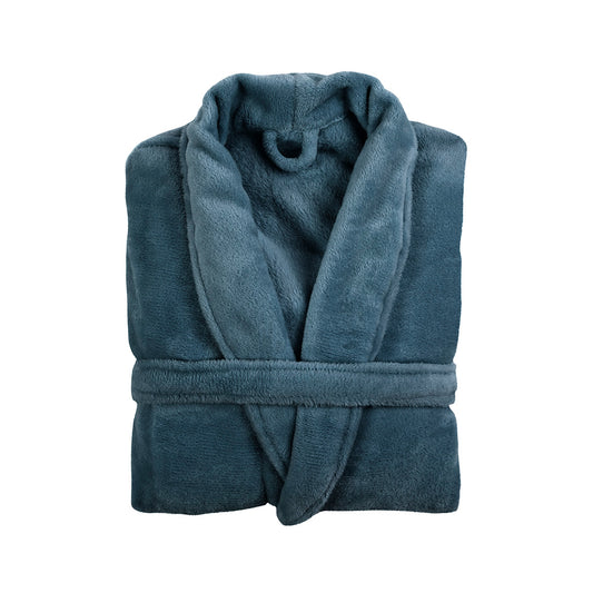 Dressing gown polyester - Uni Blue