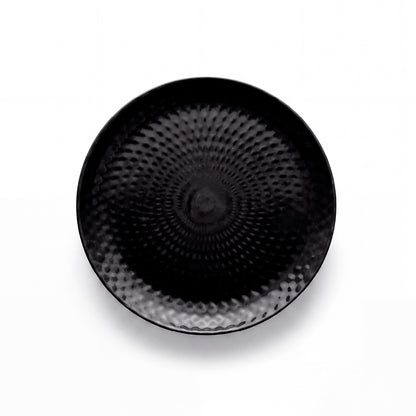 18-piece dinnerware set - Hammered Black - Made in France
