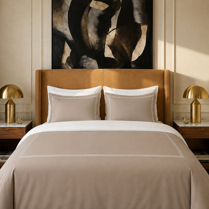 Duvet cover and pillowcase(s) set - 100% cotton sateen TC200 - Nîmes - taupe