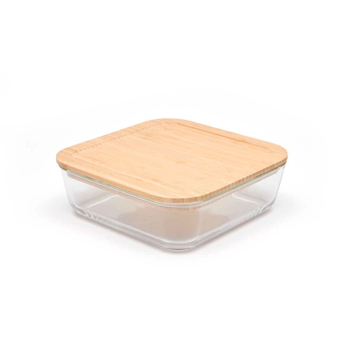Set of 4 containers in high borosilicate glass with lid - transparent