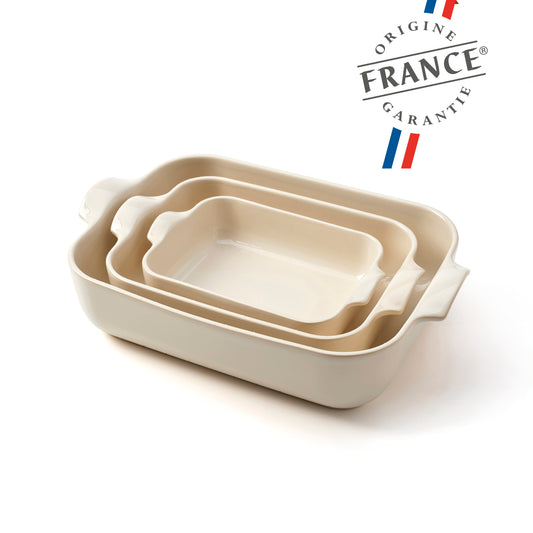 Set of 3 ovendishes XL - L - M - Cream Default Title