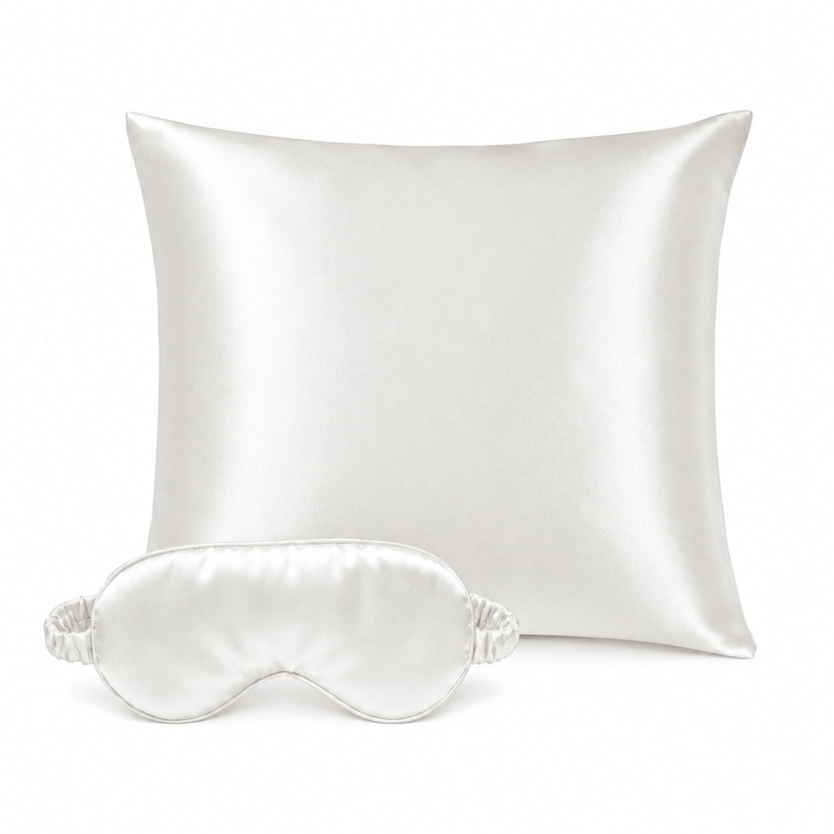 Pillowcase + eyemask silk - Nuit de soie White