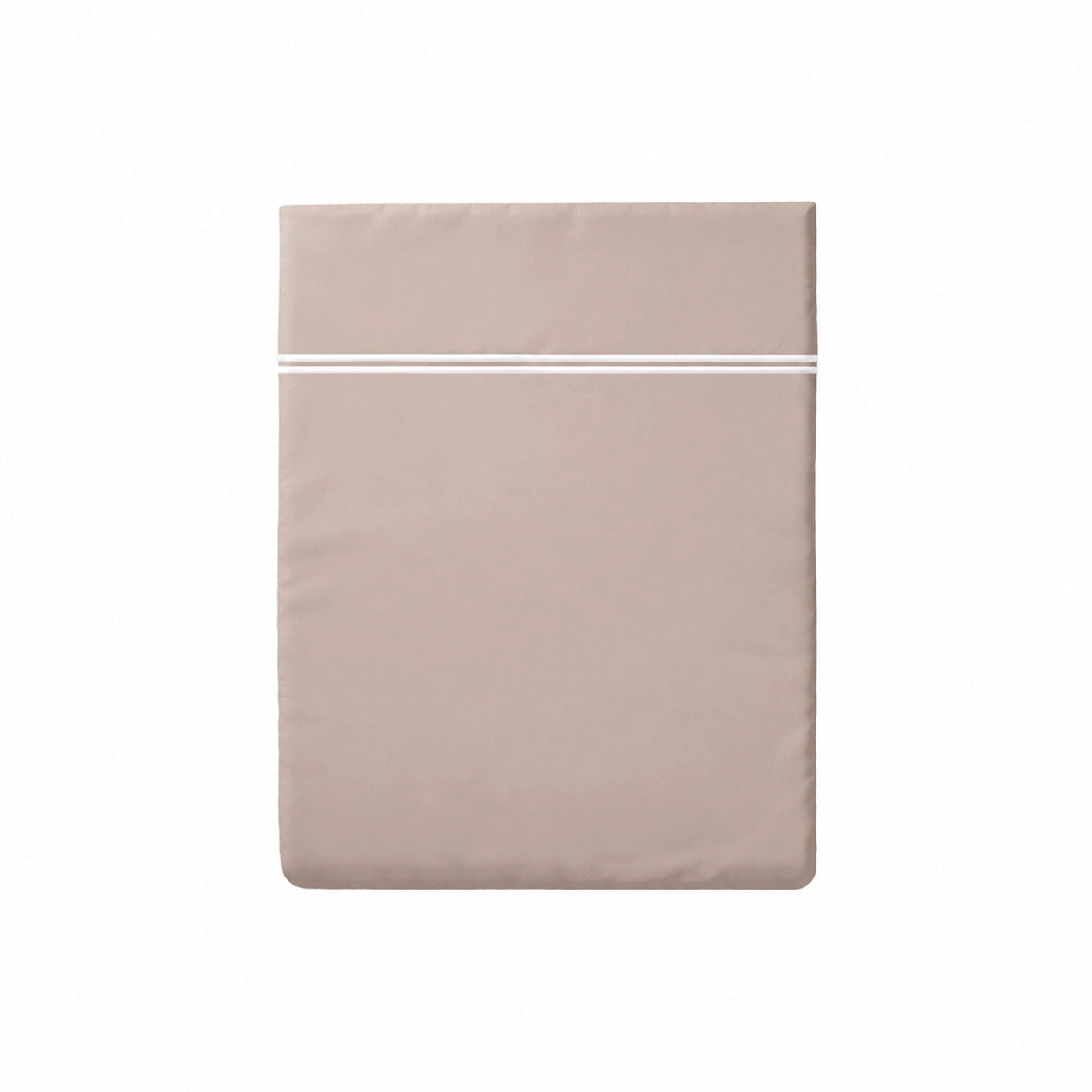 Flat sheet - 100% cotton sateen TC200 - Nîmes - white / taupe