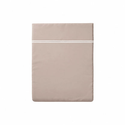 Flat sheet - 100% cotton sateen TC200 - Nîmes - white / taupe
