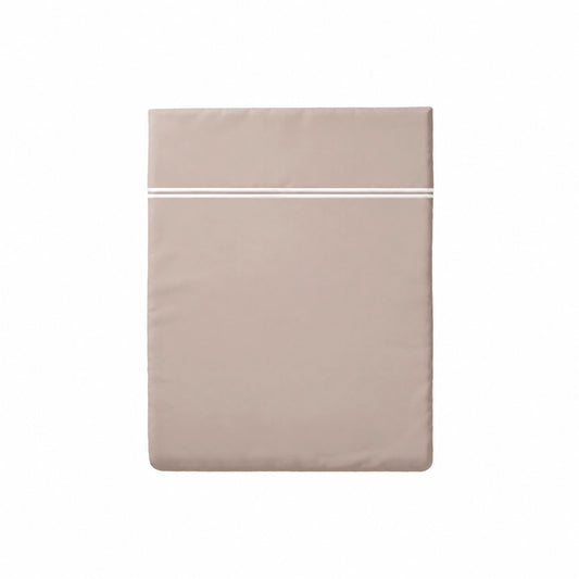 Flat sheet - 100% cotton sateen TC200 - Nîmes - white / taupe