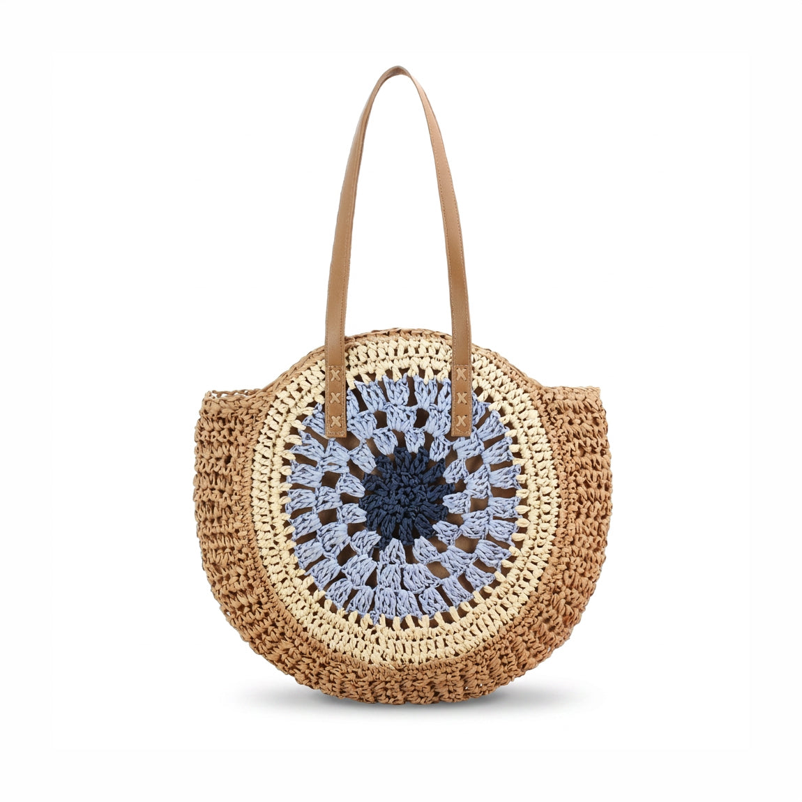 Woven tote bag - Nissa Beige / Blue