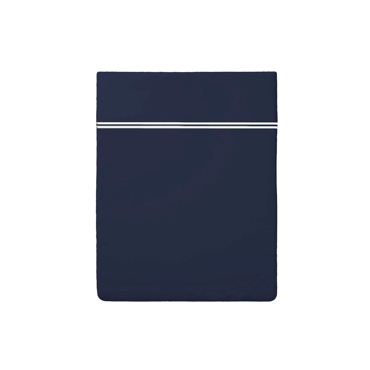 Flat sheet - 100% cotton sateen TC200 - Nîmes - white / dark blue