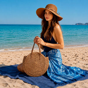 Set maxi bath towel + beach bag + beach hat + sarong - Lagon