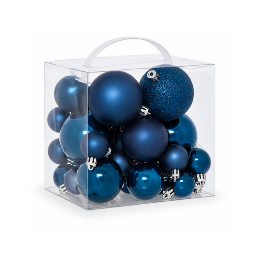 Set of 35 Christmas baubles - Blue Default Title