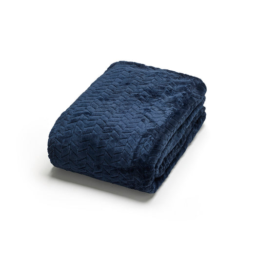Fleece plaid - 100% polyester Blue