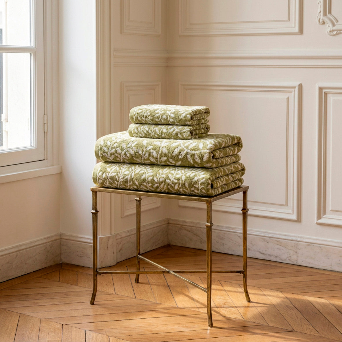 Hand towel combed cotton Jacquard YD - Souverain - 2 x (50 x 90 cm)