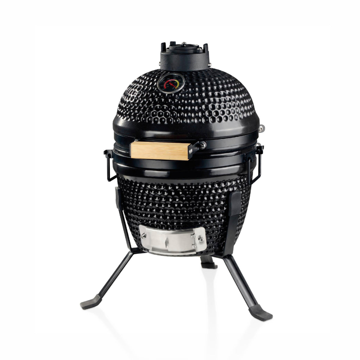 Mini kamado ceramic barbecue smoker - Black