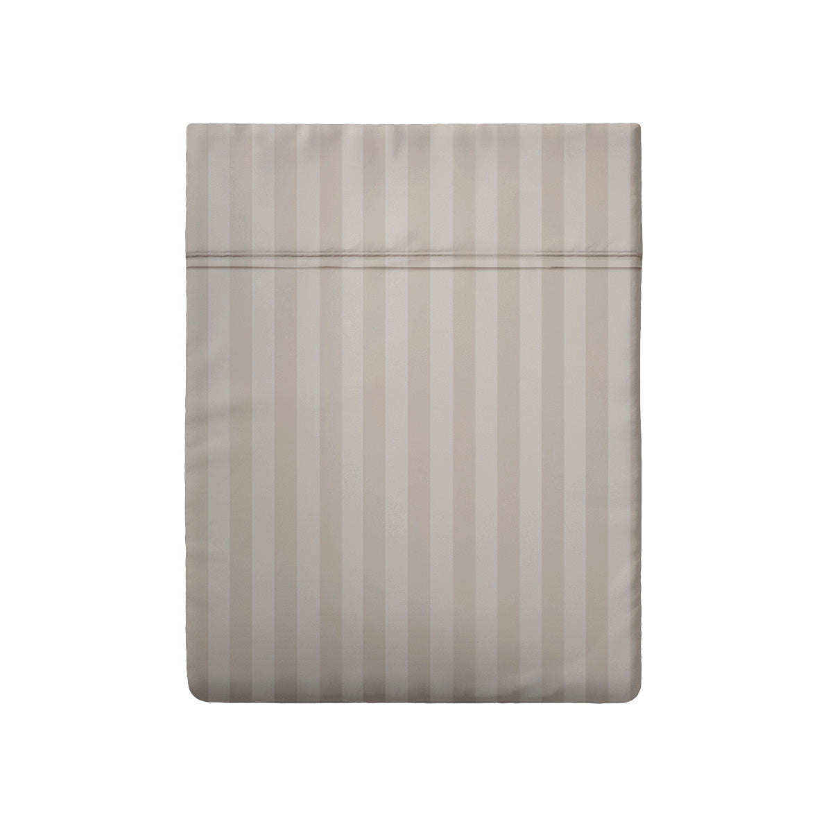 Flat sheet cotton satin - Dobby stripe woven Warm taupe