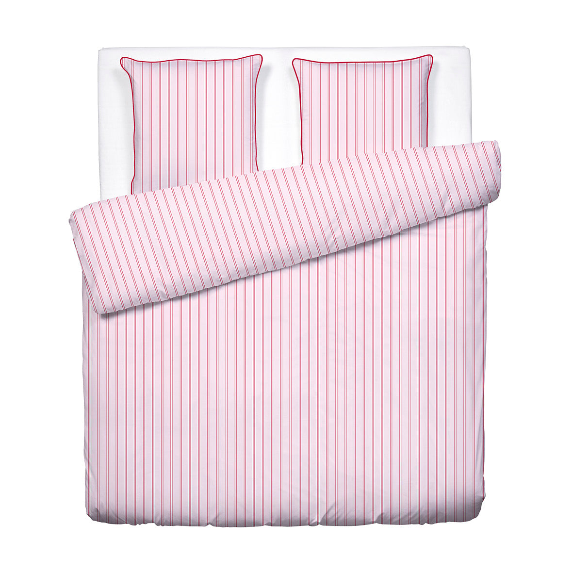 Duvet cover + pillowcase cotton satin - Éolia Pink / Red