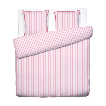 Duvet cover + pillowcase cotton satin - Éolia Pink / Red