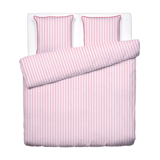 Duvet cover + pillowcase cotton satin - Éolia Pink / Red
