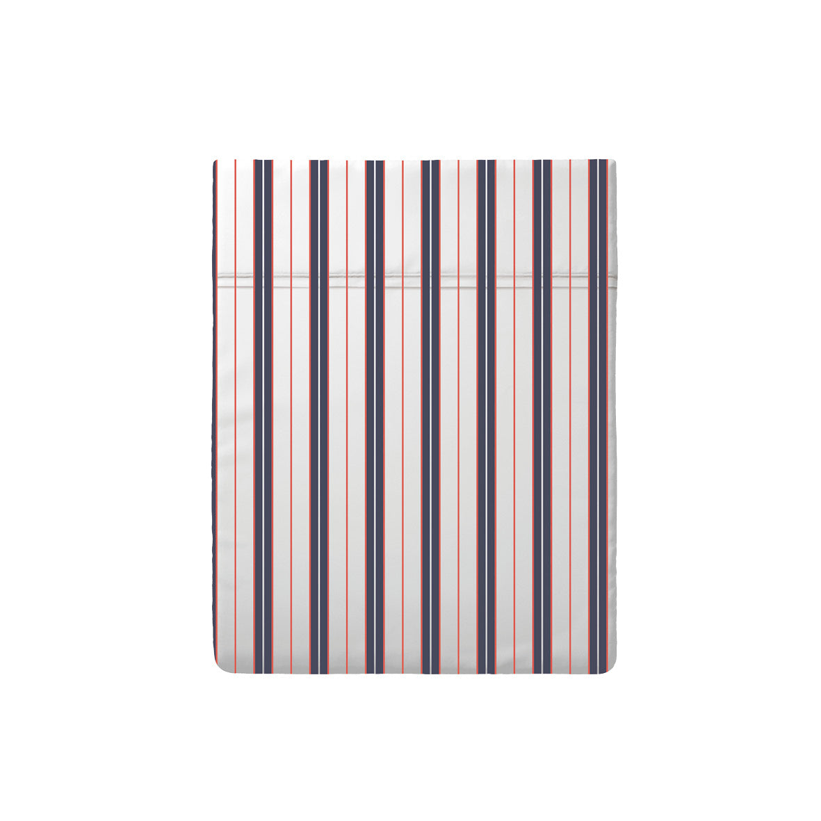 Flat sheet cotton satin - Rivage écarlate White / Blue