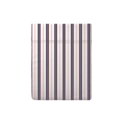 Flat sheet cotton satin - Rivage écarlate White / Blue