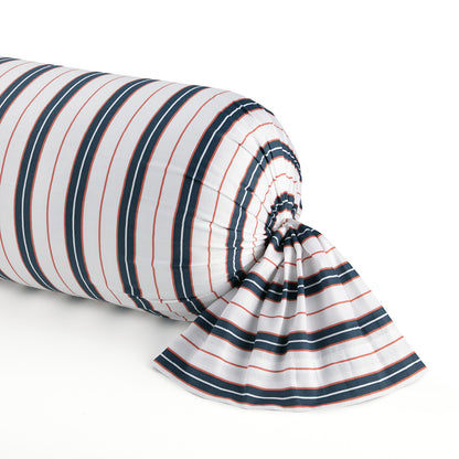 Pillowcase cotton satin - Marin carmin White / Blue