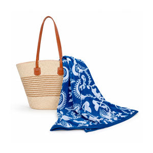 Set beach towel + beach bag - Love Stories Dark blue / Beige Dark blue / Beige