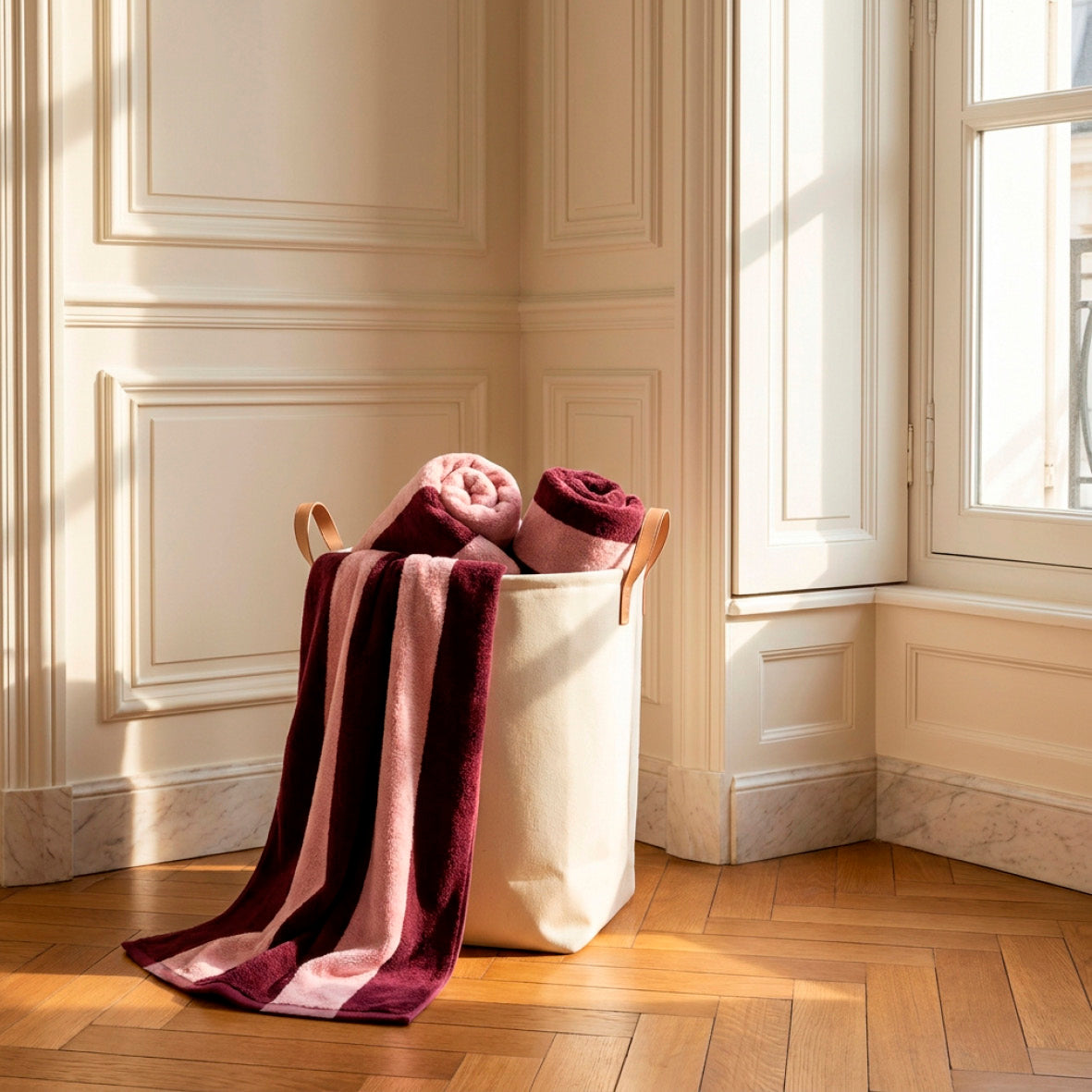 Hand towel cotton velvet - Lignage - 2 x (50 x 90 cm)