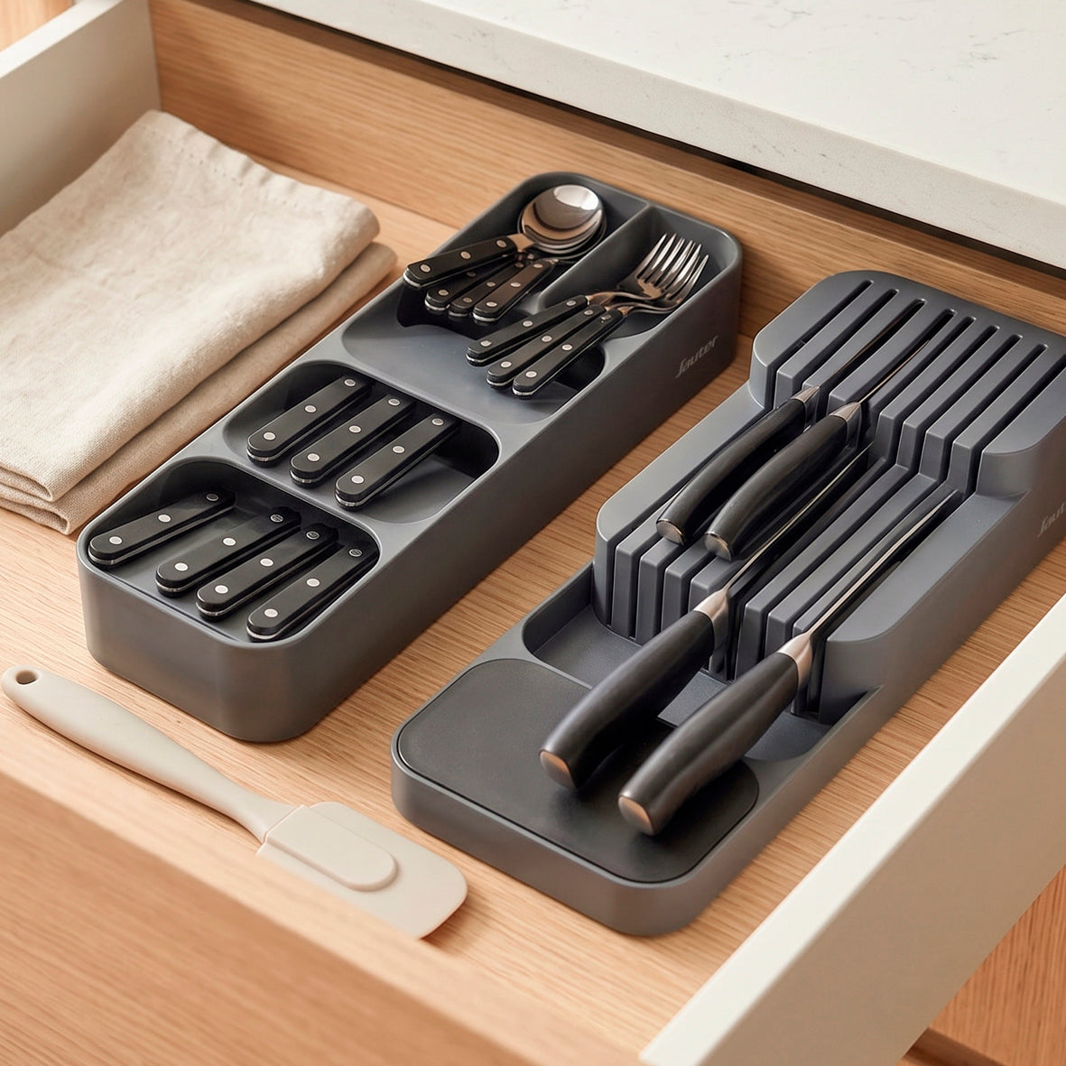 Cutlery tray for drawers - Grey