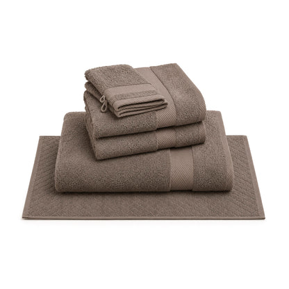 Complete bath linen set combed cotton - Sérénité - 6 pieces Brown