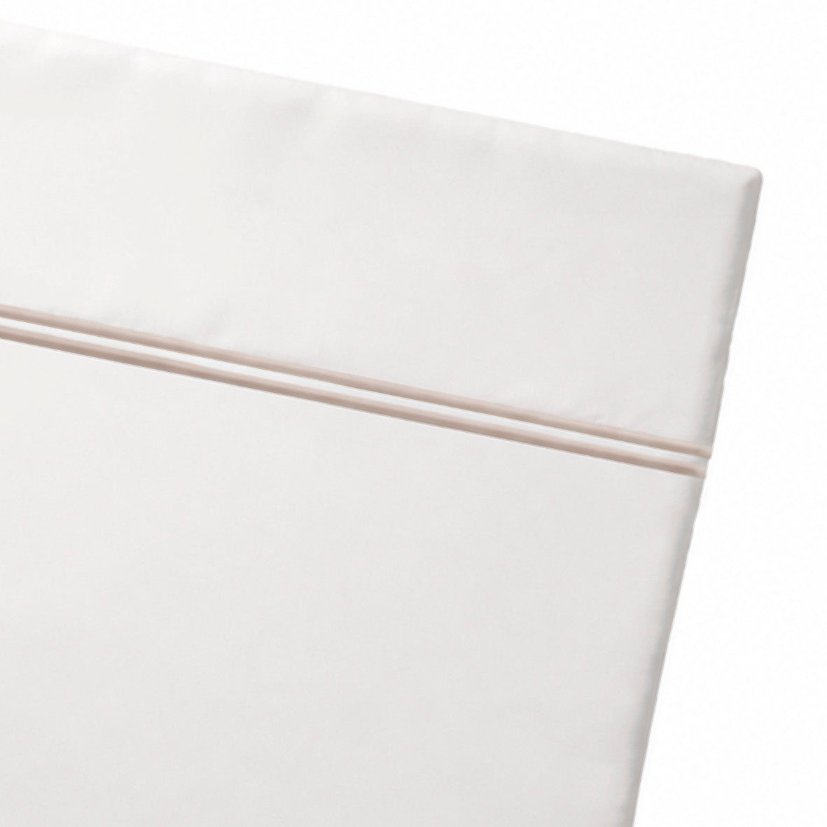 Flat sheet - 100% cotton sateen TC200 - Nîmes - taupe / white