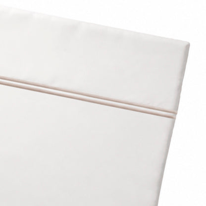 Flat sheet - 100% cotton sateen TC200 - Nîmes - taupe / white