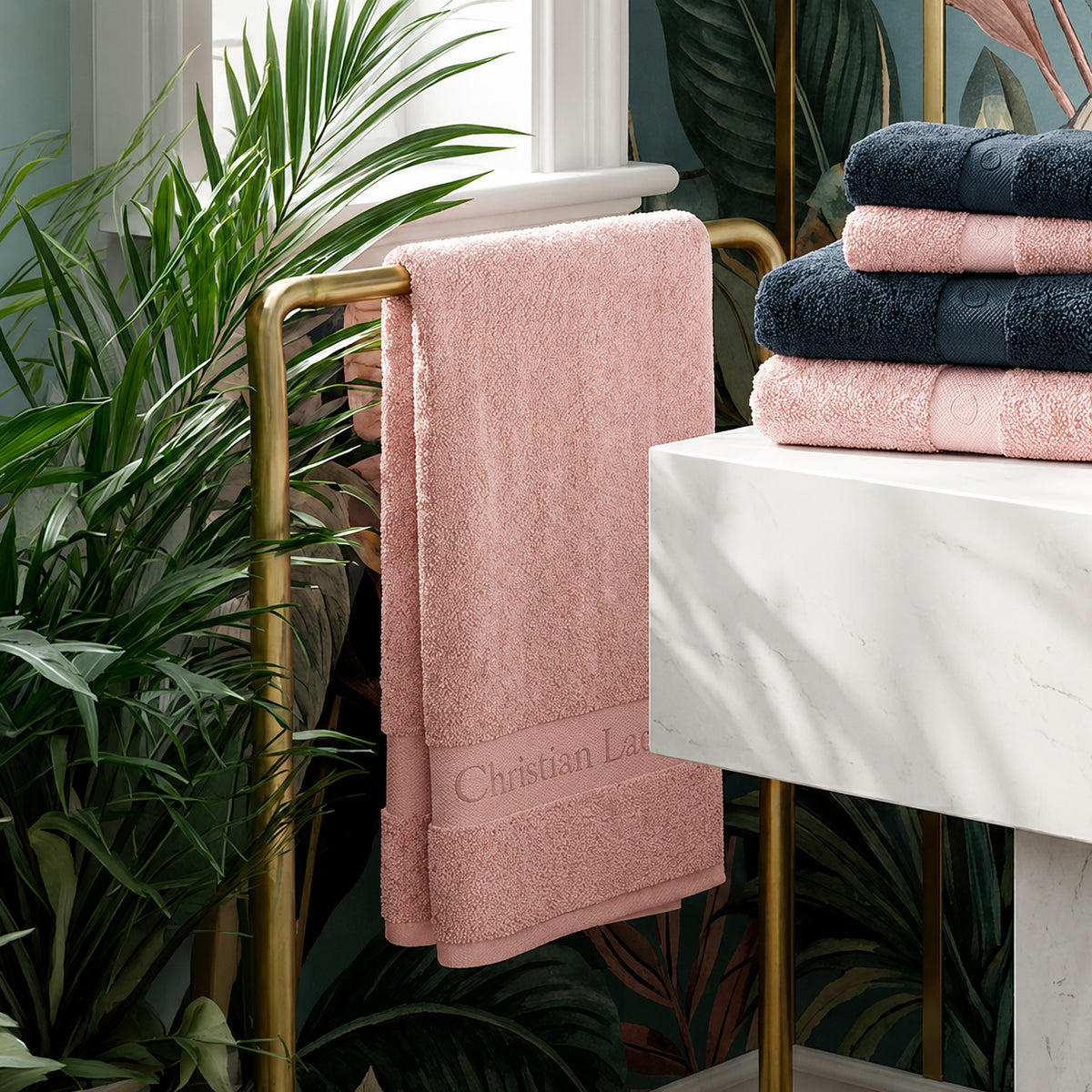 Complete bath linen set combed cotton - Azur