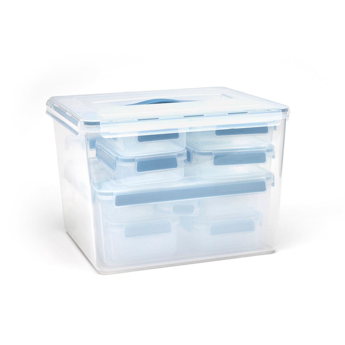 Set of 25 plastic containers with lid