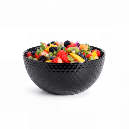 Set of 2 salad bowls 24 cm - Hammered Black - Made in France