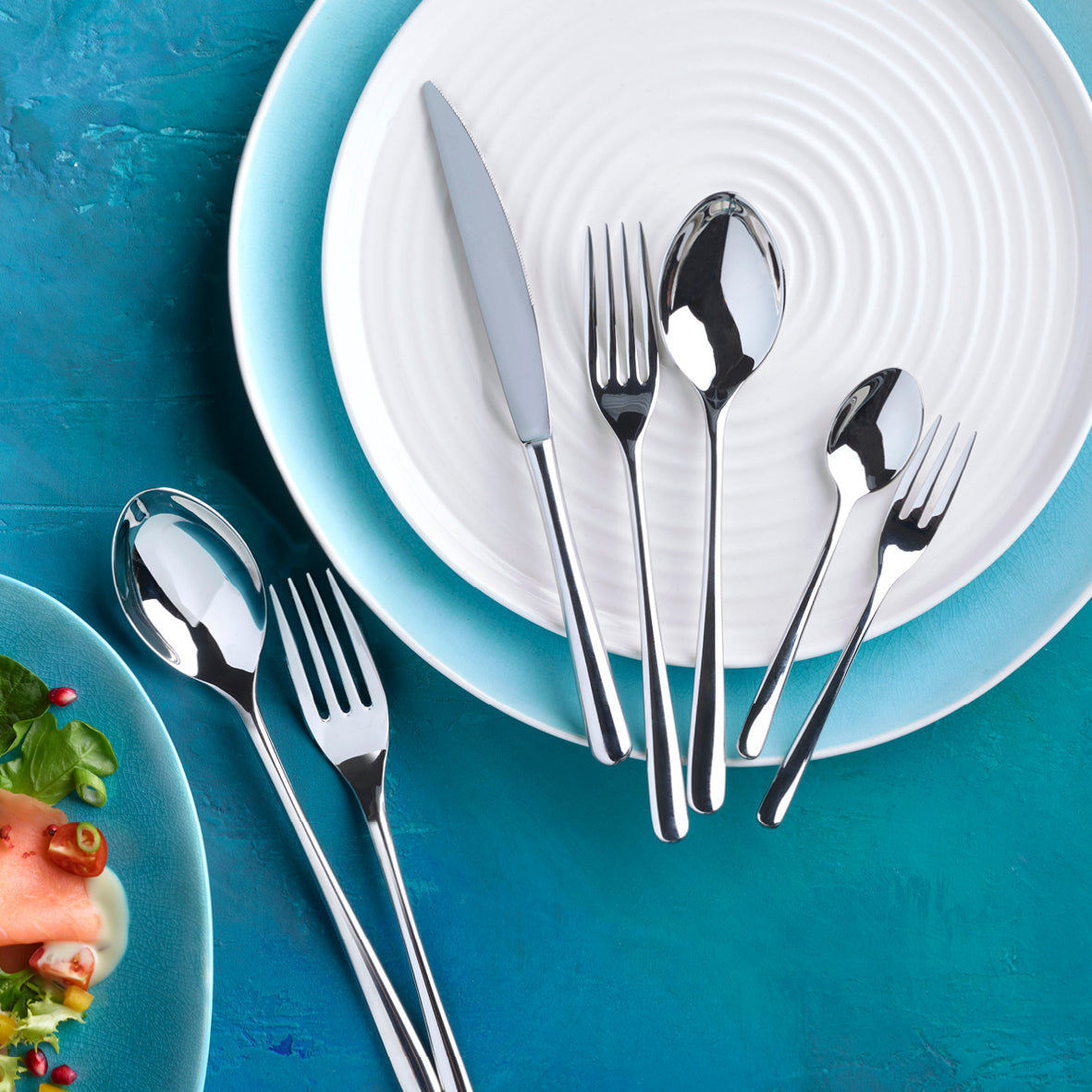 Cutlery box in stainless steel - Aura - Silver -72 pieces