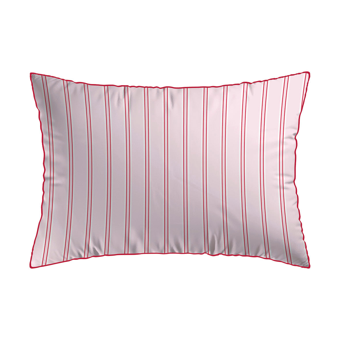 Pillowcase cotton satin - Éolia Pink / Red