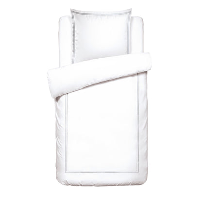 Duvet cover and pillowcase(s) set - 100% cotton sateen TC200 - Nîmes - grey / white