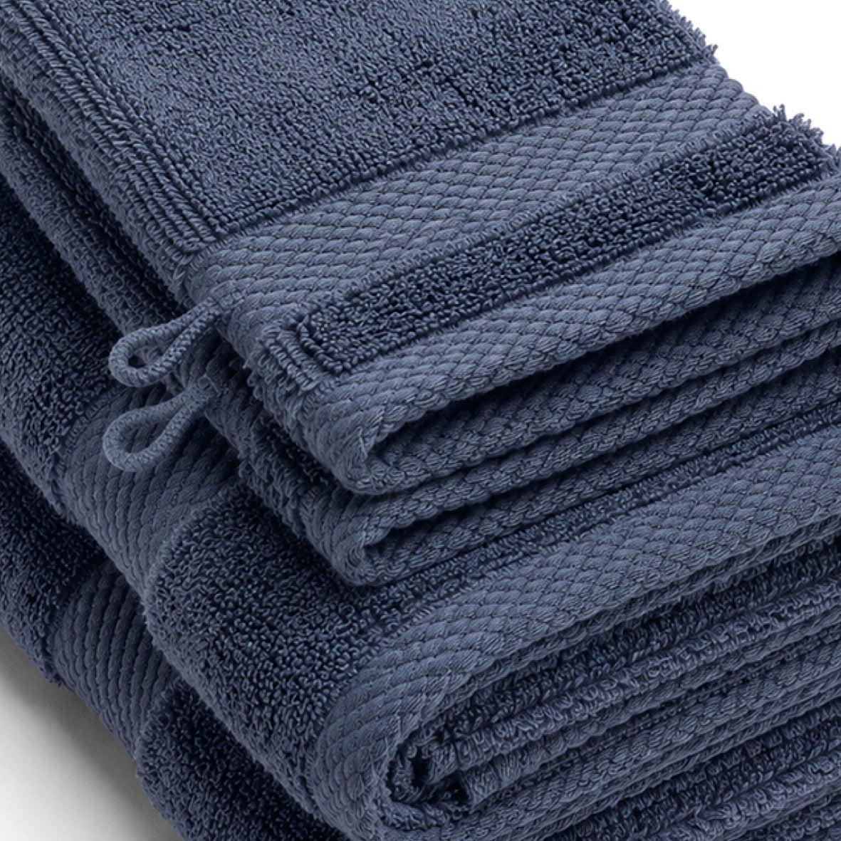 Hand towel + washcloth combed cotton - Sérénité - 4 pieces