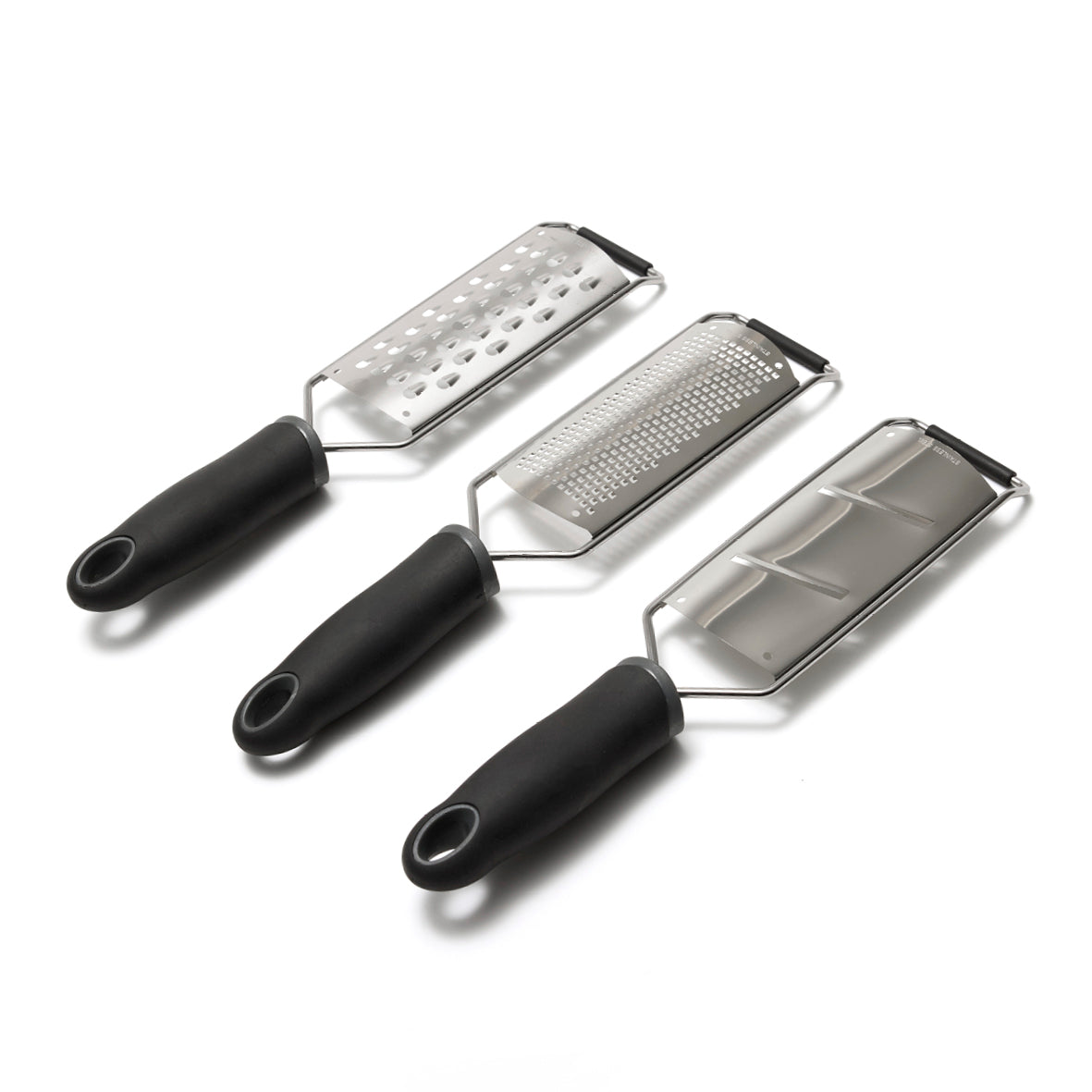 Set of 3 graters stainless steel - Black