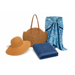 Set maxi bath towel + beach bag + beach hat + sarong - Lagon