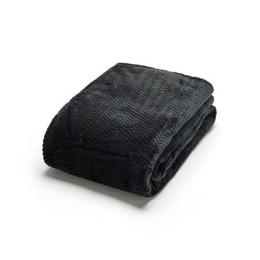 Fleece plaid - 100% polyester Black