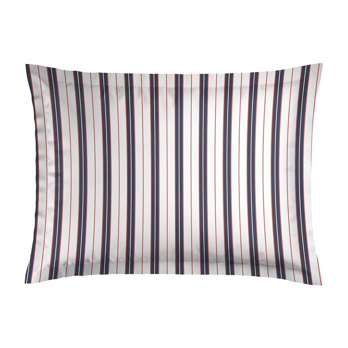 Pillowcase cotton satin - Marin carmin White / Blue